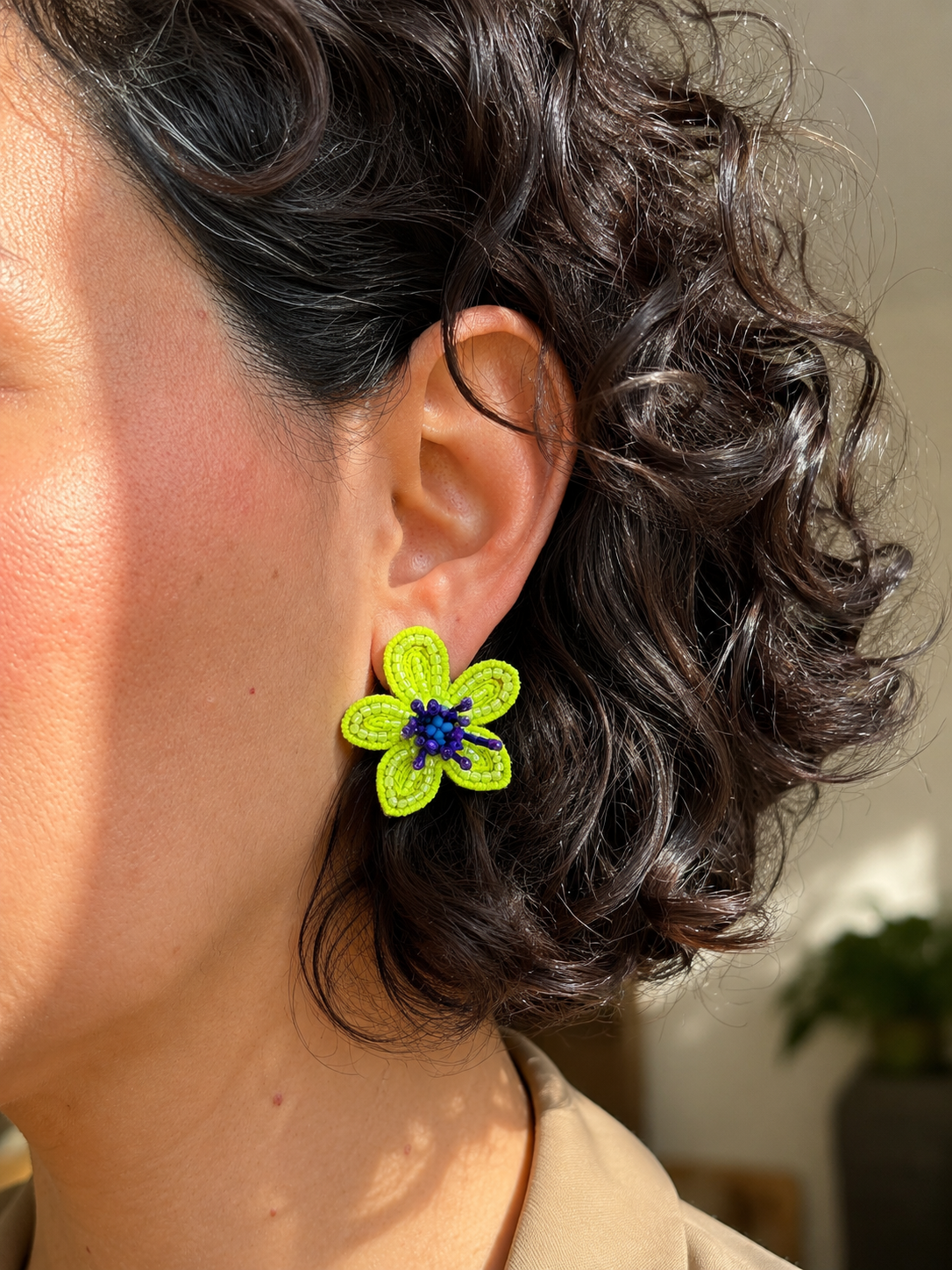 Fleur citron — boucles d’oreilles