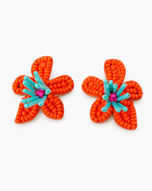 Orange néon  — boucles d’oreilles