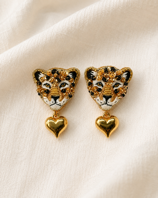Coeur  Fauve — boucles d’oreilles